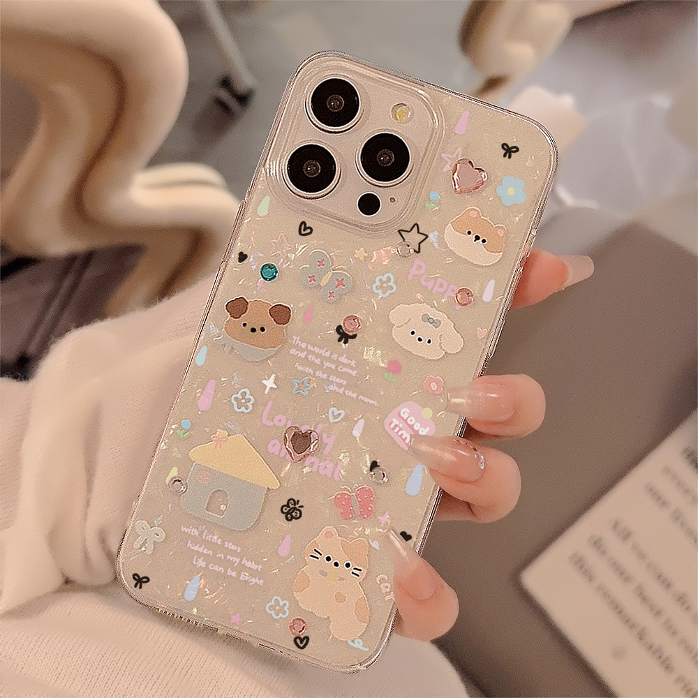 Cute Cartoon Case - น่ารักการ์ตูนลูกสุนัขรูปแบบเคสโทรศัพท์สําหรับiPhone 11 12 13 14 15