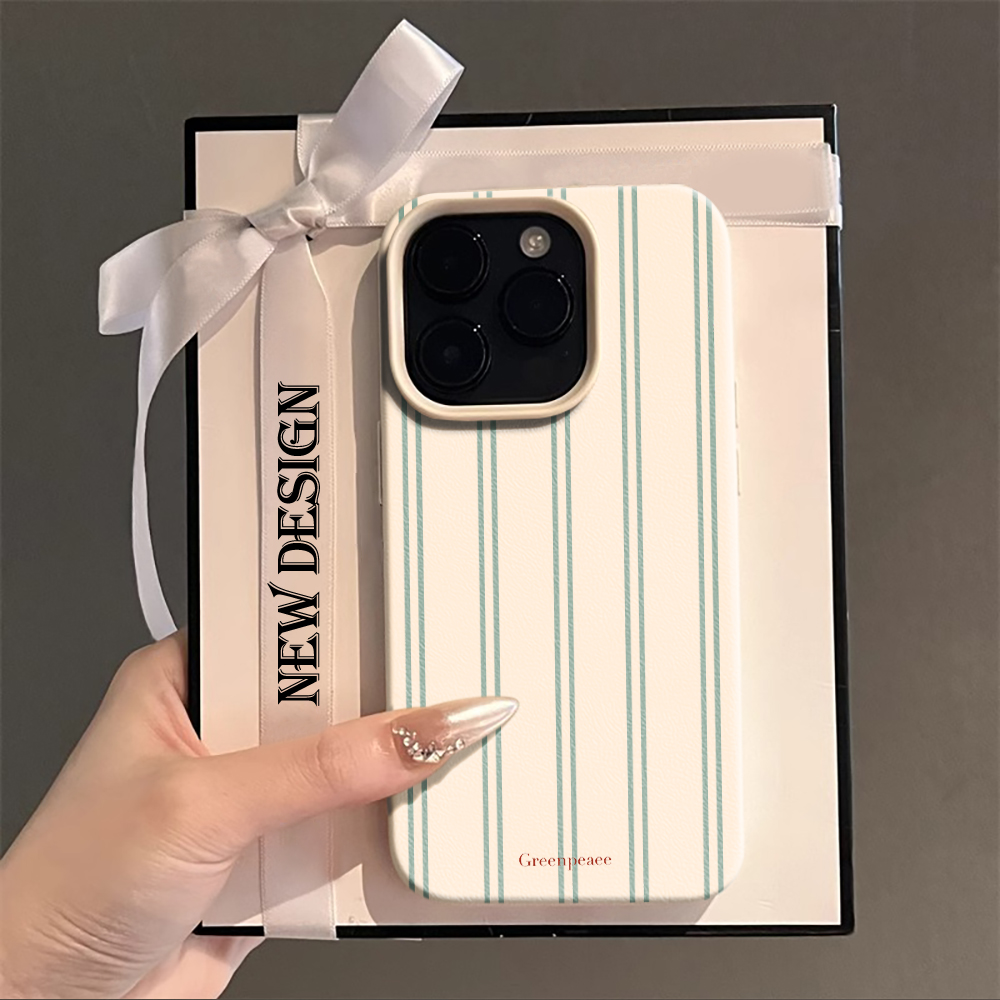 Phone Cases Durable - เคสโทรศัพท์ลายทางสีชมพูสำหรับฤดูร้อน สำหรับ iPhone 16 15 14