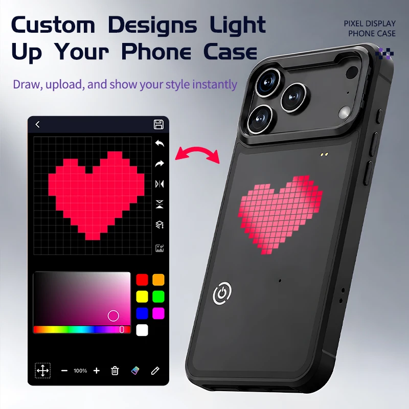 Phone Cases Diy - เคสโทรศัพท์มือถือแบบ DIY พร้อมหน้าจอแสดงภาพผ่านแอพ สำหรับ iPhone 17