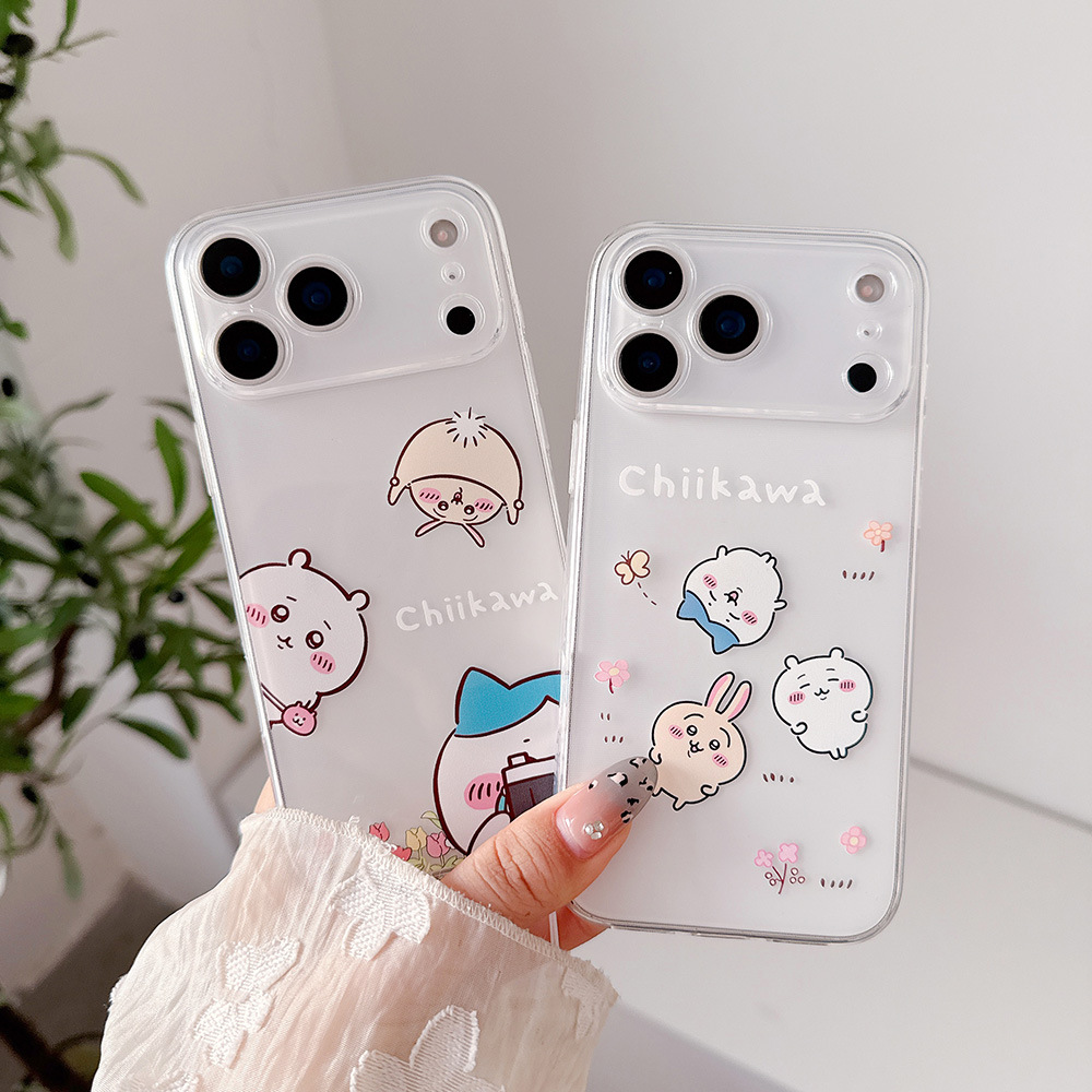 Cute Cartoon Case - เคสโทรศัพท์ใสลายการ์ตูนญี่ปุ่นน่ารัก Chiikawa Usagi Hachiware สำหรับ iPhone