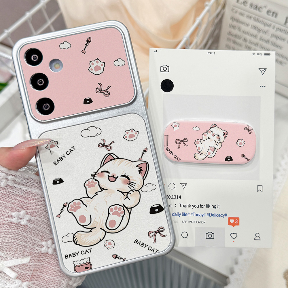 Cute Cartoon Case - เคสโทรศัพท์ลายการ์ตูนแมวน่ารัก สำหรับ Samsung A57 A36 A17