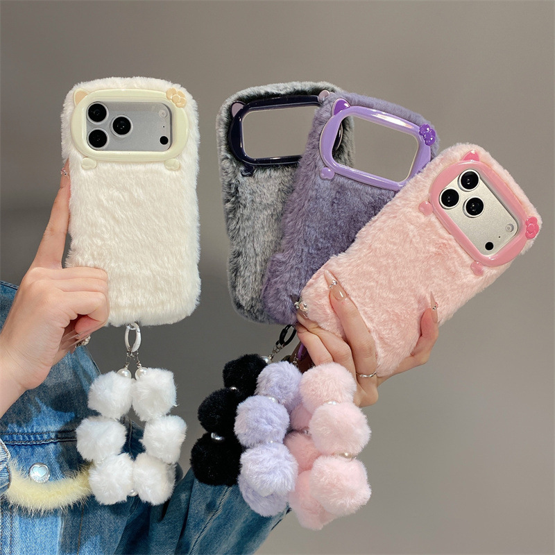 Phone Cases For Iphone 13 - เคสโทรศัพท์ขนเฟอร์สีพื้นสุดหรู สำหรับ iPhone 17 Air 16