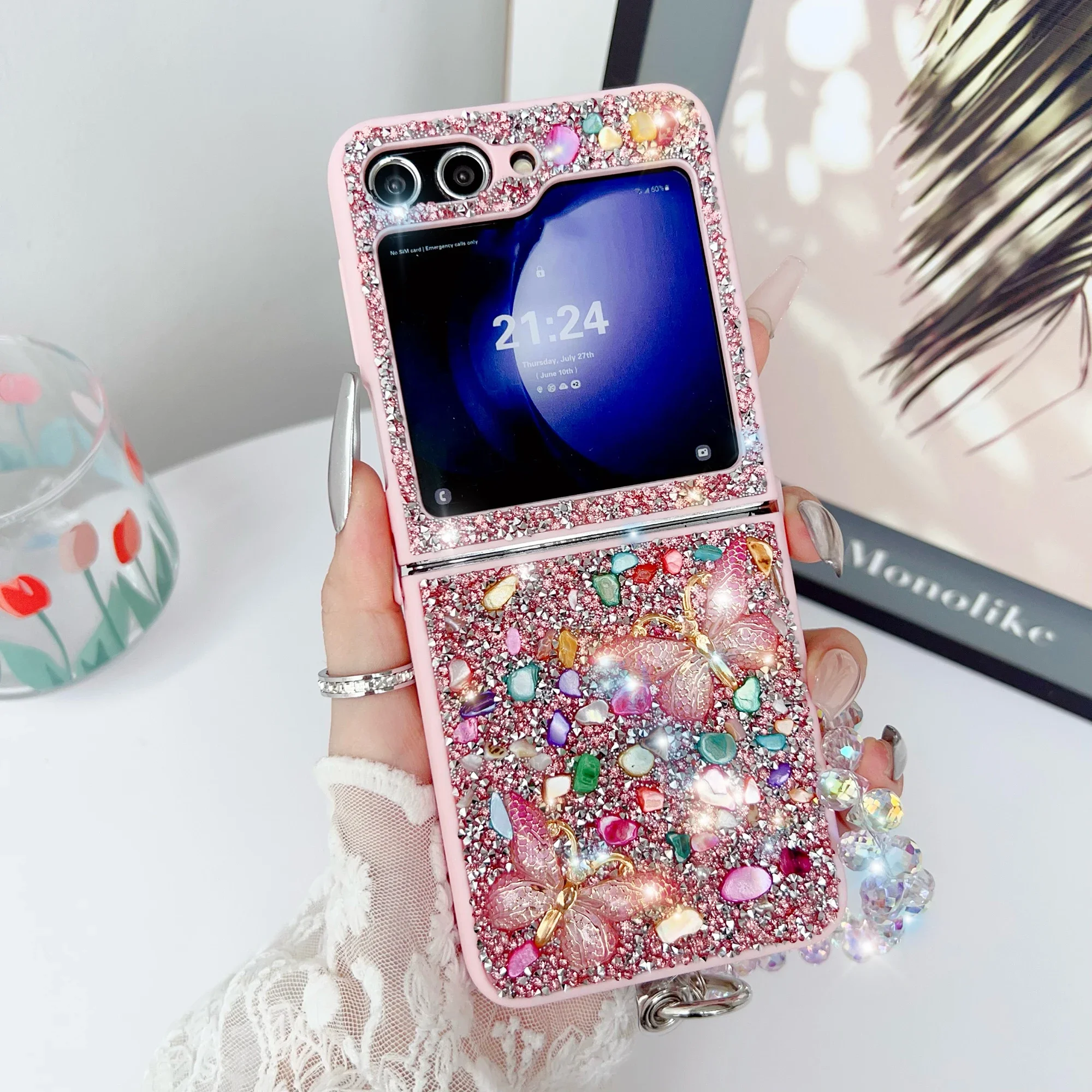 Phone Cases Z Flip 6 - Luxury GlitterสําหรับSamsung Galaxy Z Flip 7