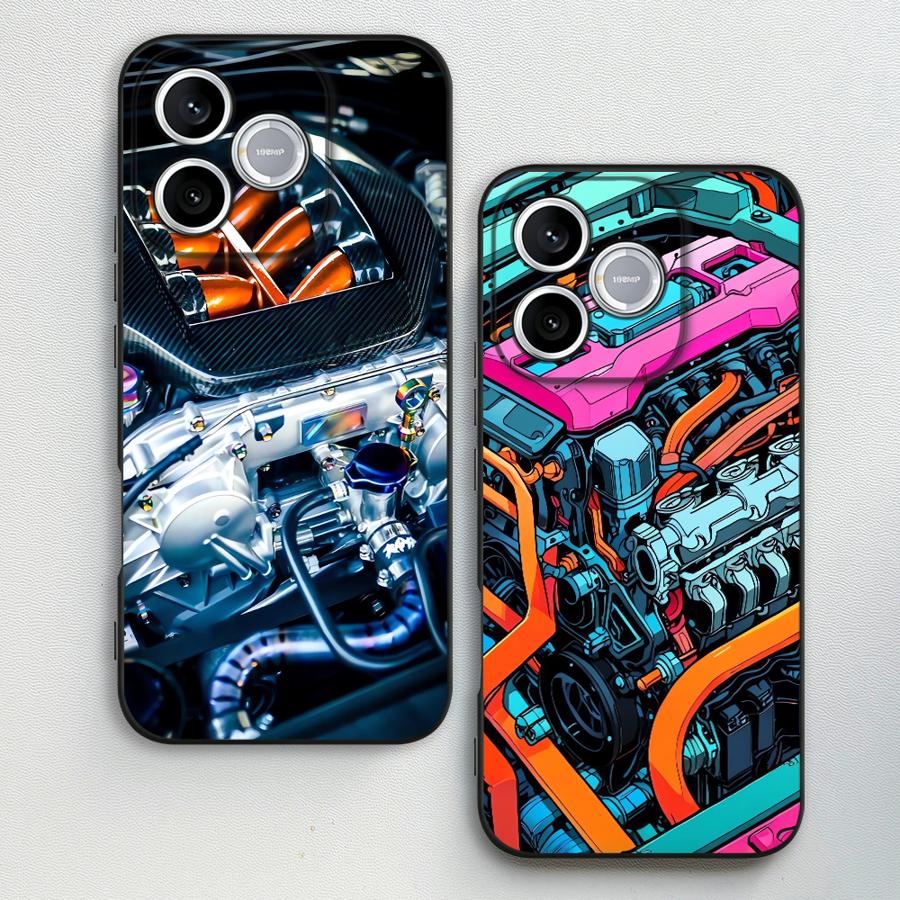 Phone Cases Honor - เคสโทรศัพท์ลายศิลปะเครื่องยนต์รถยนต์สีสันสดใสสำหรับ Honor X7 Magic5 70 90