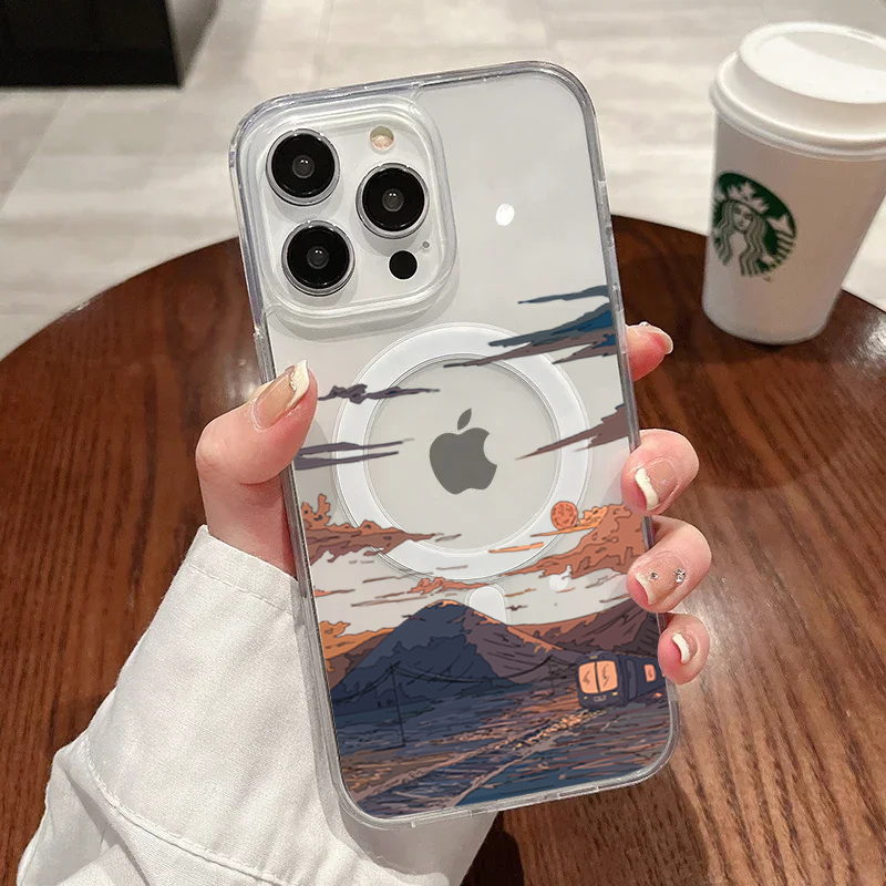 Phone Cases Durable - เคสโทรศัพท์แฟชั่นลายพระอาทิตย์ตกสำหรับ iPhone 17 Pro 16 15