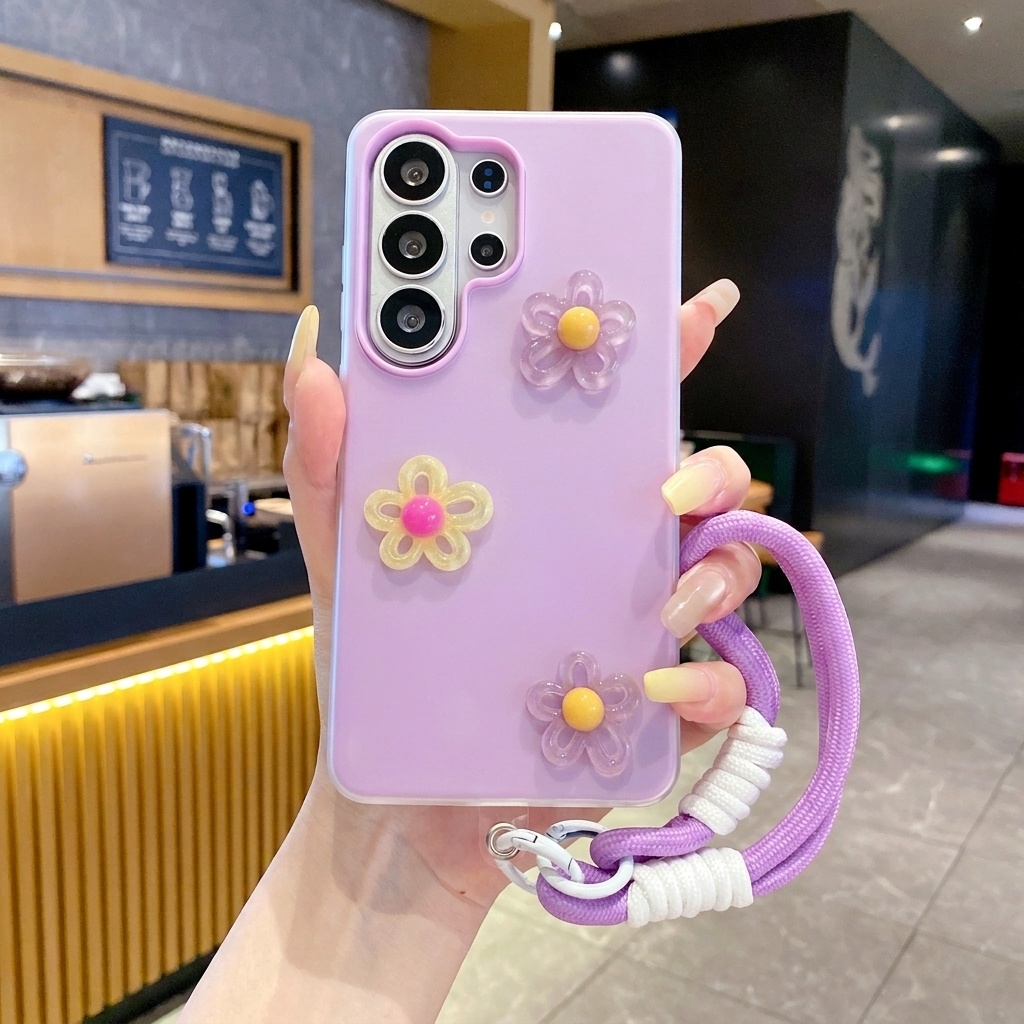 Phone Cases Diy - เคสโทรศัพท์สีม่วง 2 in 1 พร้อมสายคล้องคอแบบ 3