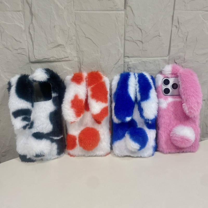 Phone Cases For Iphone 13 - เคสโทรศัพท์ลายกระต่ายน่ารัก ขนปุย สำหรับ iPhone 17 16