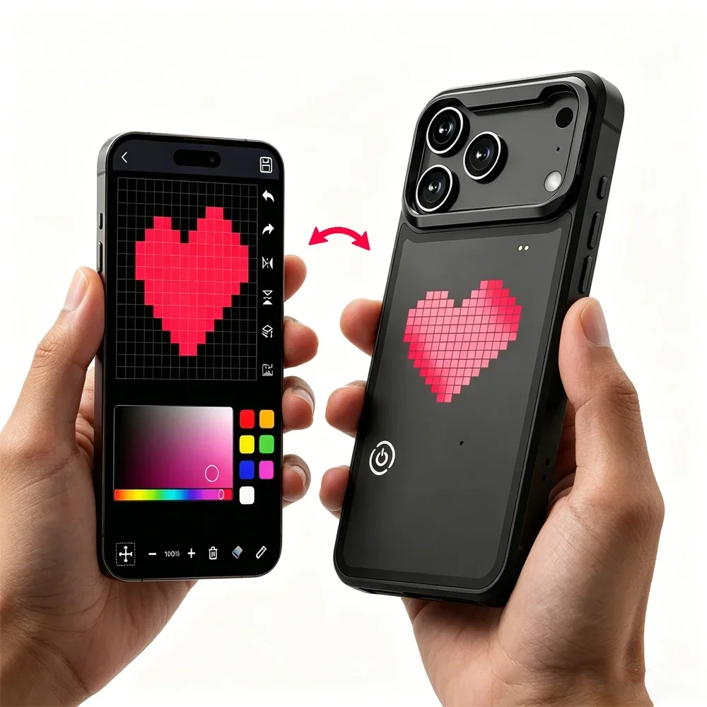 Phone Cases Diy - เคสโทรศัพท์แบบ DIY พร้อมหน้าจอแสดงภาพผ่านแอพ สำหรับ iPhone 17