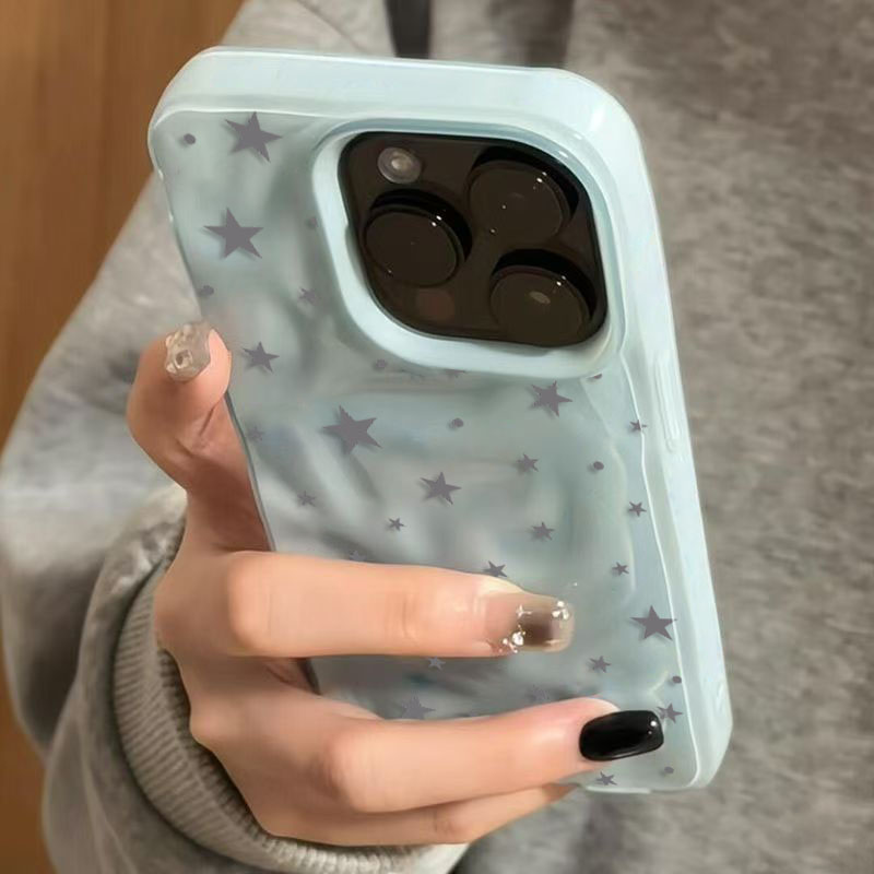 Phone Cases Durable - Minimalistสีเทา-สีฟ้าStar Wave Textureเคสโทรศัพท์สําหรับiPhone 17 Air 16