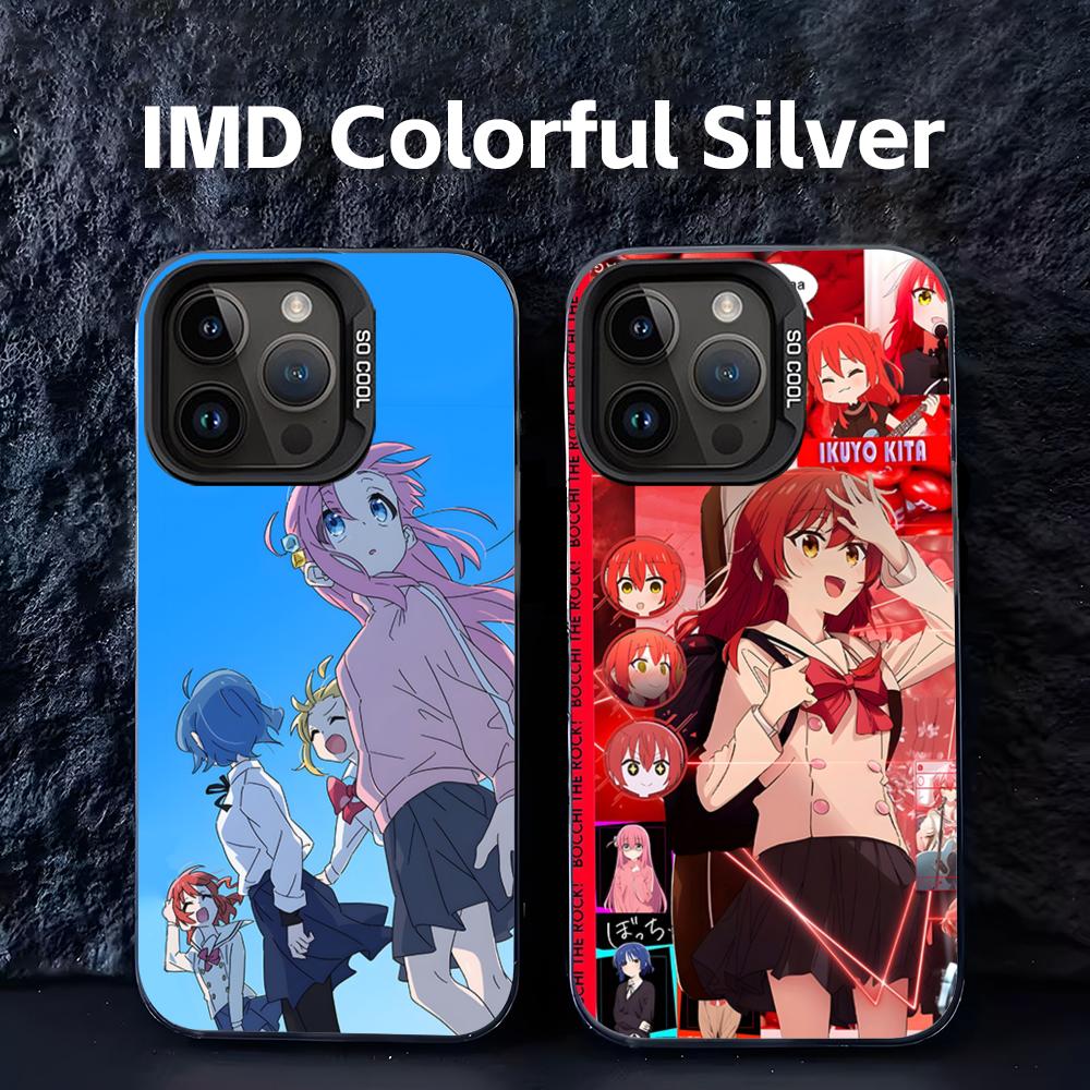 Phone Cases For Iphone 13 - เคสโทรศัพท์ลายอนิเมะ Cool Bocchi the Rock สีเงินหลากสีแบบ