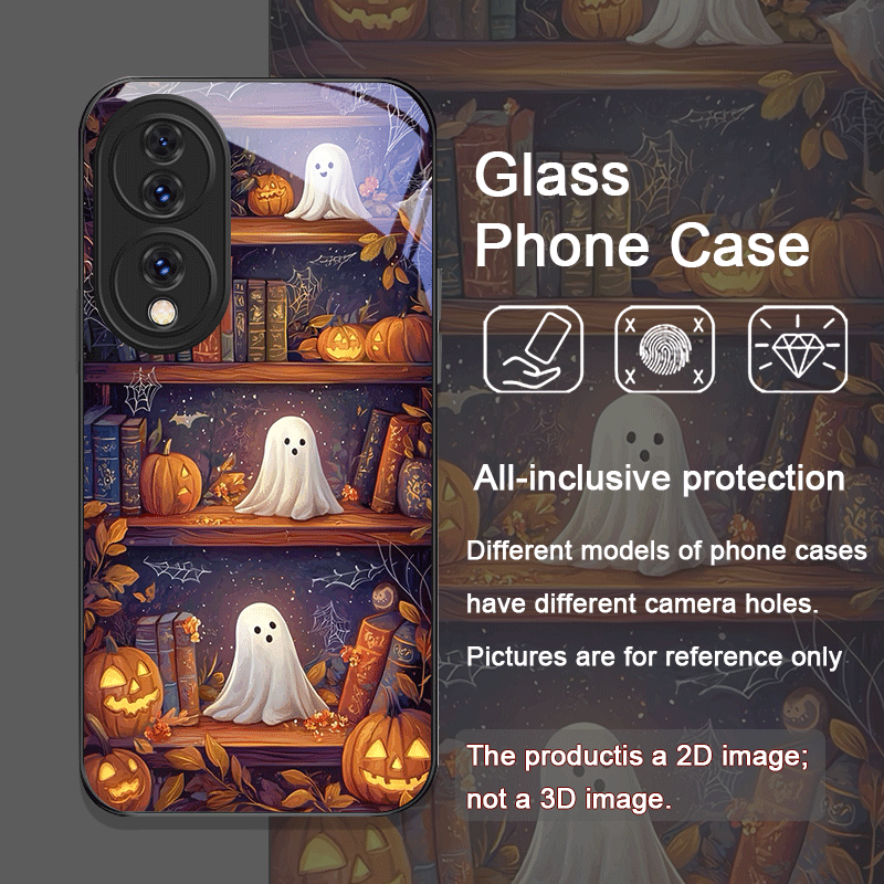 ฮาโลวีนฟักทองผีชั้นวางหนังสือก - Phone Cases Honor บทวิจารณ์และราคา