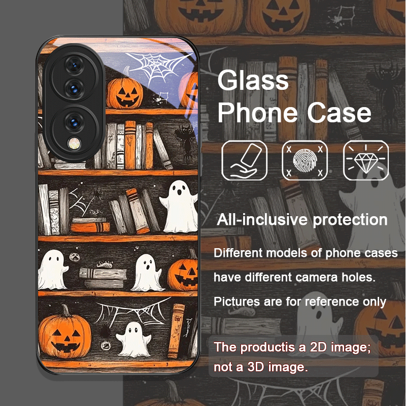 ฮาโลวีนฟักทองผีชั้นวางหนังสือก - Phone Cases Honor บทวิจารณ์และราคา