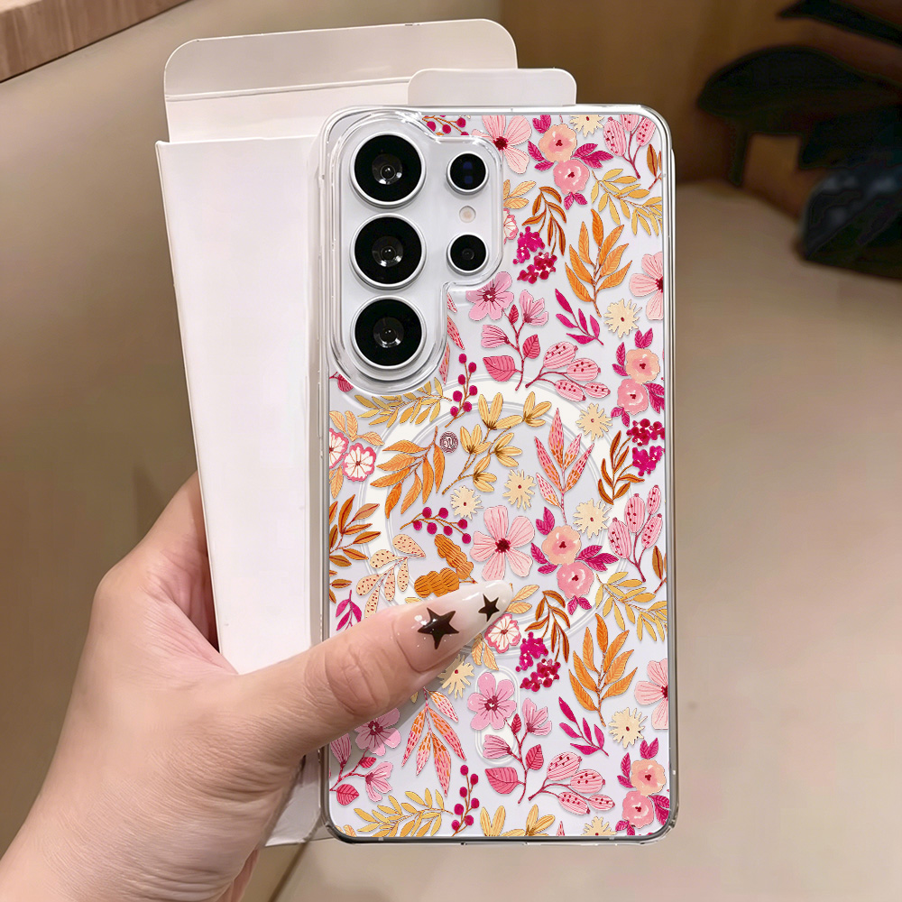 เคสโทรศัพท์แม่เหล็กสีฟ้าลายดอก - Phone Cases Quality บทวิจารณ์และราคา