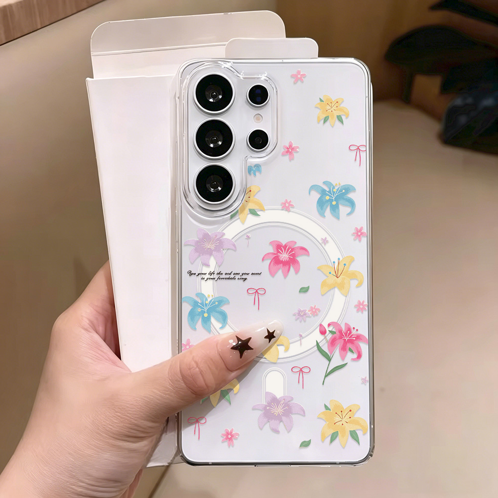 เคสโทรศัพท์แม่เหล็กสีฟ้าลายดอก - Phone Cases Quality บทวิจารณ์และราคา