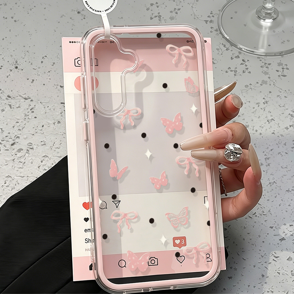 เคสโทรศัพท์น่ารักสีชมพูประดับโ - Phone Cases Quality บทวิจารณ์และราคา