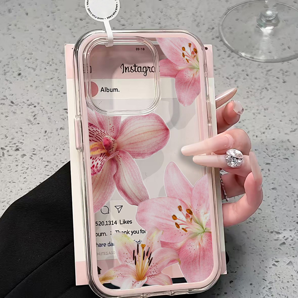เคสโทรศัพท์ใสลายดอกลิลลี่สีชมพ - Phone Cases Durable บทวิจารณ์และราคา