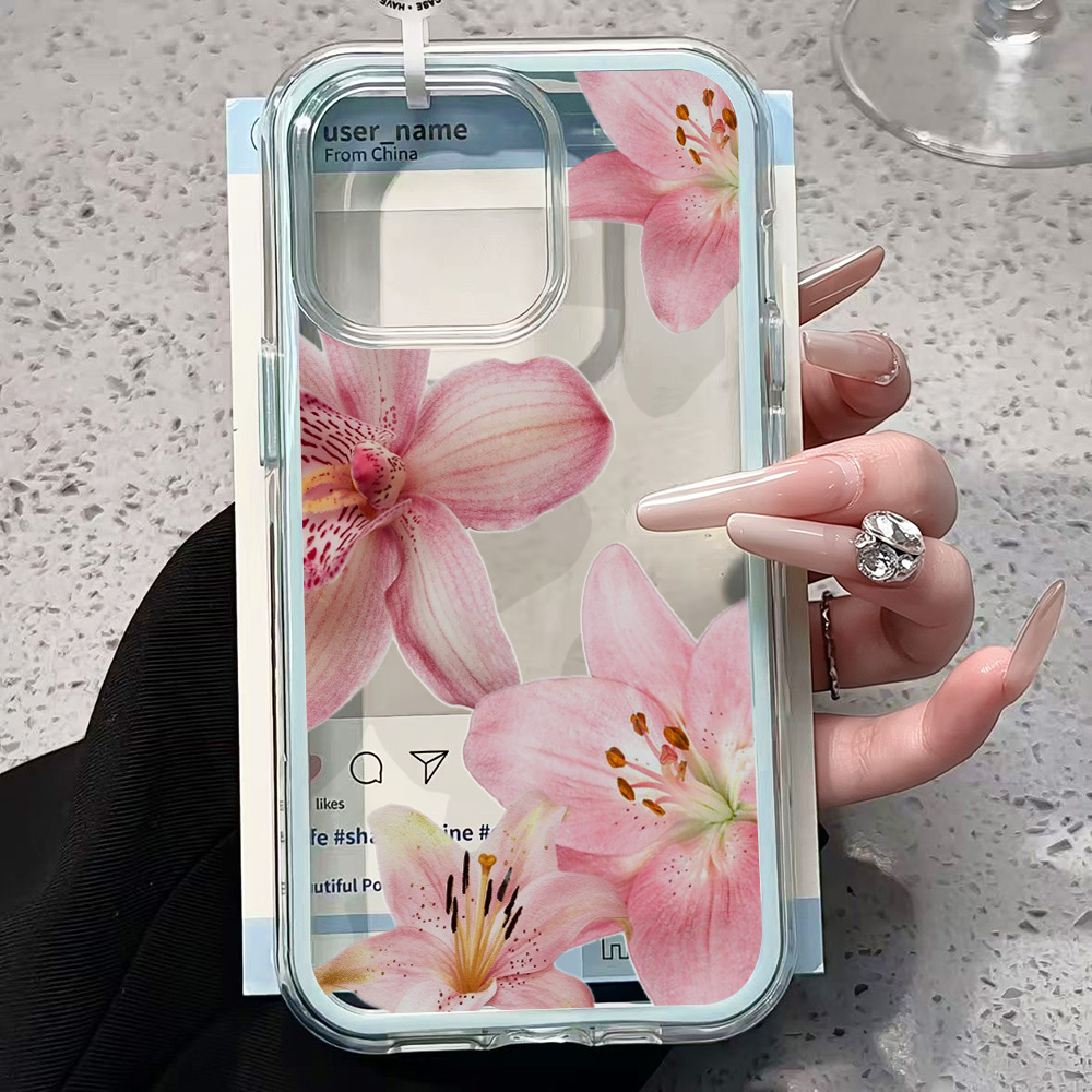 เคสโทรศัพท์ใสลายดอกลิลลี่สีชมพ - Phone Cases Durable บทวิจารณ์และราคา