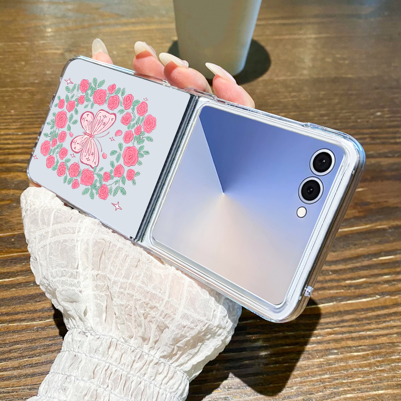เคสโทรศัพท์ลายดอกไม้สีชมพูสำหร - Phone Cases Z Fold 5 บทวิจารณ์และราคา