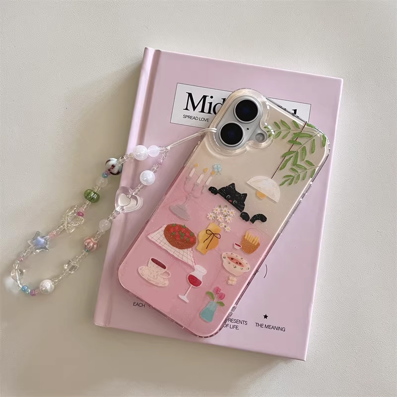 เคสโทรศัพท์ลายการ์ตูนแมวดำน่าร - Phone Cases Girly บทวิจารณ์และราคา