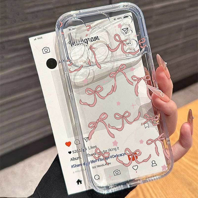 เคสโทรศัพท์ใสลายจุดโบว์รูปหัวใ - Phone Cases Pinterest บทวิจารณ์และราคา