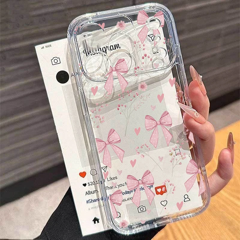 เคสโทรศัพท์ใสลายจุดโบว์รูปหัวใ - Phone Cases Pinterest บทวิจารณ์และราคา